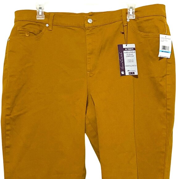 Gloria Vanderbilt AMANDA Slimming Womens Jeans 20W Average Mustard Brown Fall GV - Picture 2 of 8